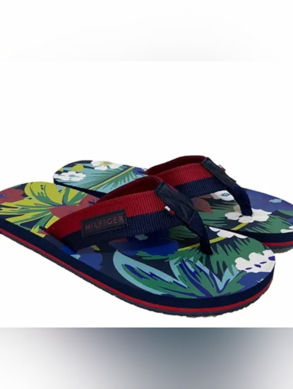 Tommy Hilfiger Kids Navy Floral Tropical Flip Flops
